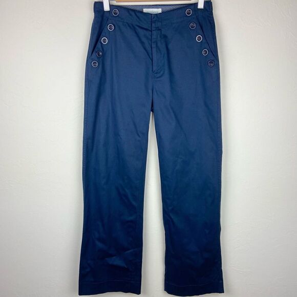 Sundance Wide Leg Button-Pocket Pant - Navy - Picture 1 of 7